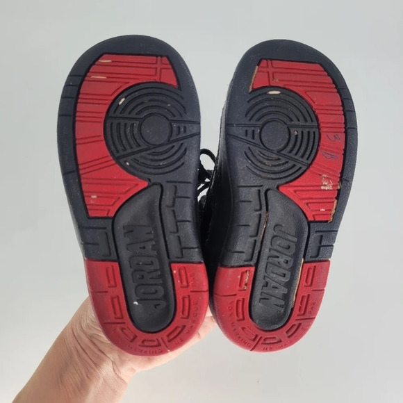 Nike air jordan infant baby retro black red sneakers shoes size 6 - Picture 6 of 8